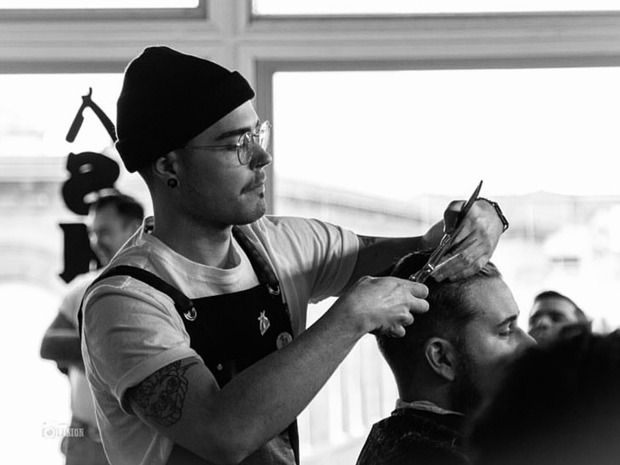 The barber at work